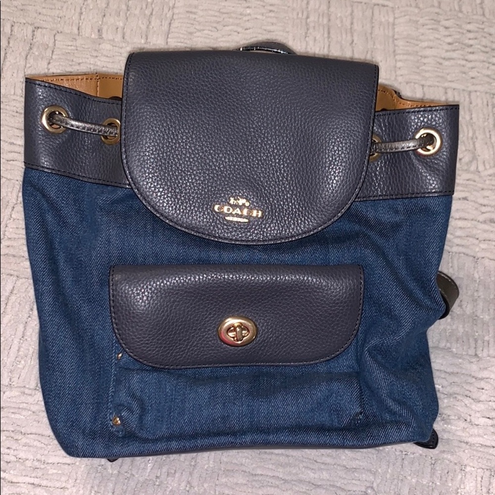 Small Denim Coach Backpack